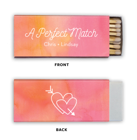 personalized matches with watercolor design